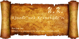 Ujszászi Krisztián névjegykártya